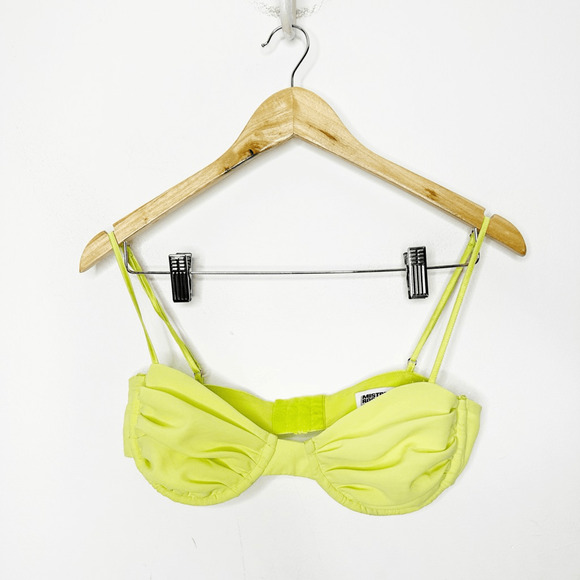 MISTRESS ROCKS balconette bra top lime green opaque Small 4-6 PLUS CUP - Picture 2 of 5
